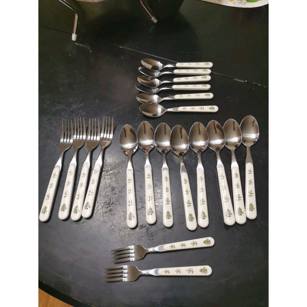 Lot Of 20 Tecnshan HOLIDAY HOSTESS Stainless Christmas Tree Silverware Flatware